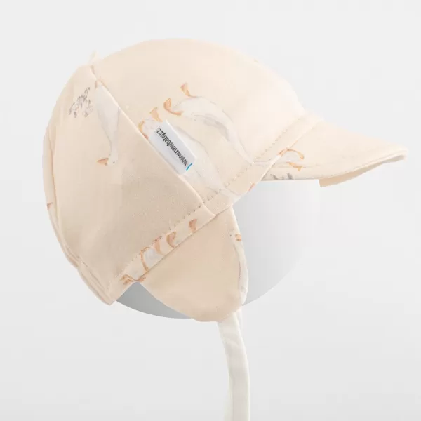 New Baby Dětská bavlněná čepička s kšiltem Husičky