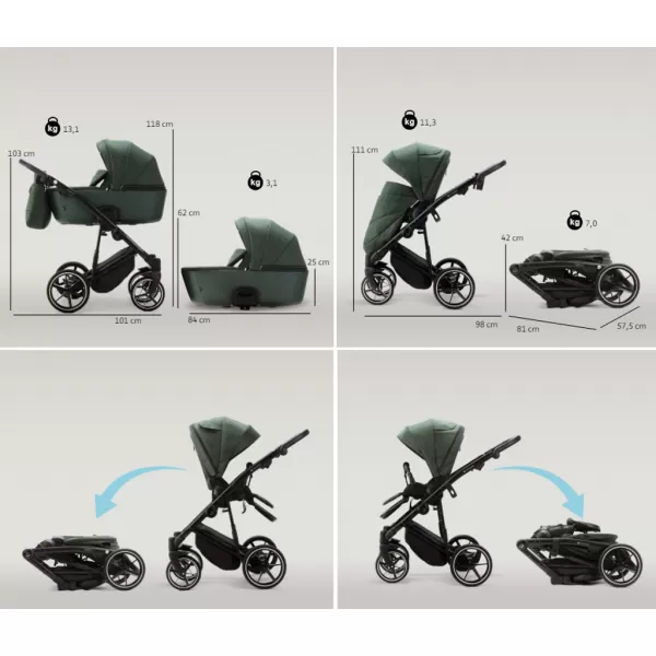ADAMEX Kočárek kombinovaný Mobi New Lux