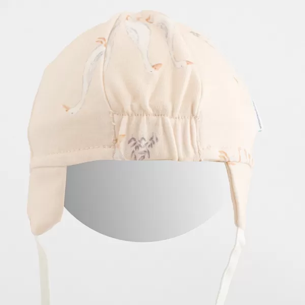 New Baby Dětská bavlněná čepička s kšiltem Husičky