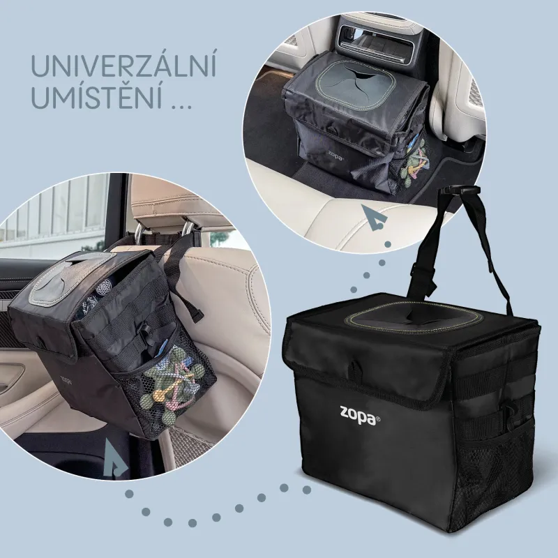 Zopa Odpadkový koš do auta vodotěsný s víkem