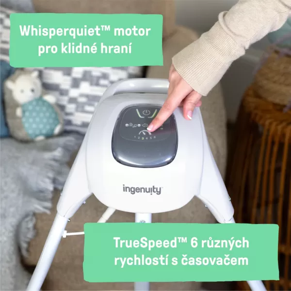 INGENUITY Houpačka pohupující hudební Chambray 0m+, do 9 kg