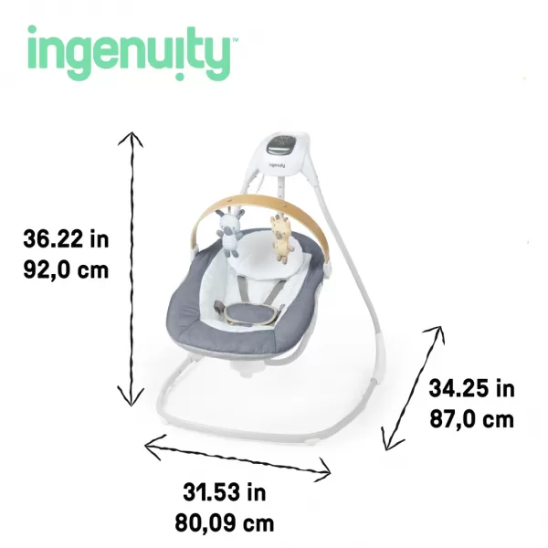 INGENUITY Houpačka pohupující hudební Chambray 0m+, do 9 kg
