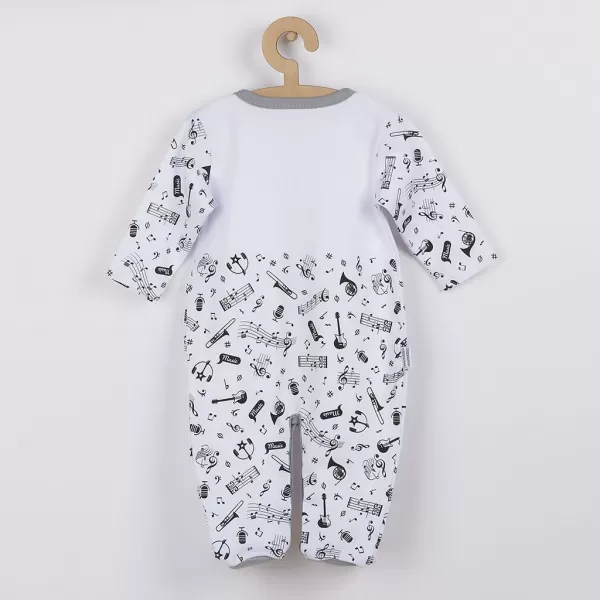 New Baby Kojenecký bavlněný overal Music