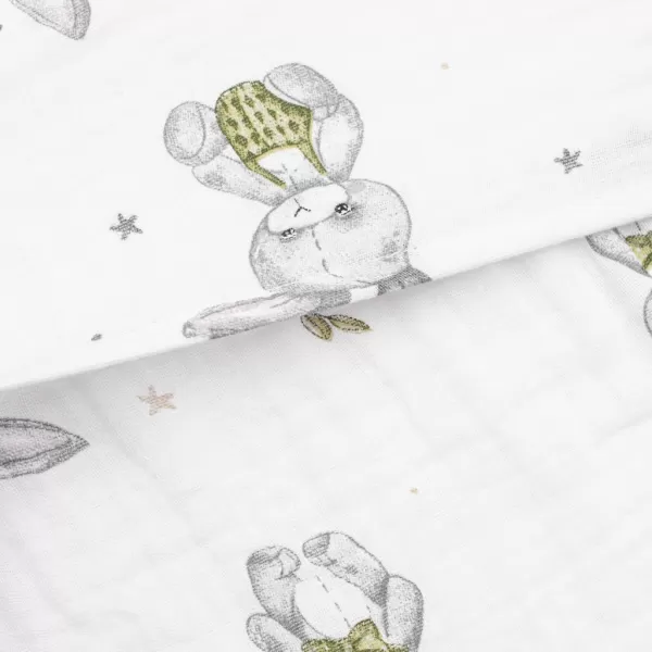 New Baby Mušelínový potah na kojenecký polštář-klín STANDARD 59x37cm bunny