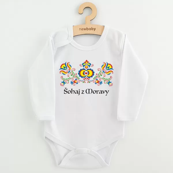 New Baby Dětské body s potiskem Lidový vzor Šohaj z Moravy