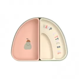 Lässig Dish Set Silicone Section Happy Fruits