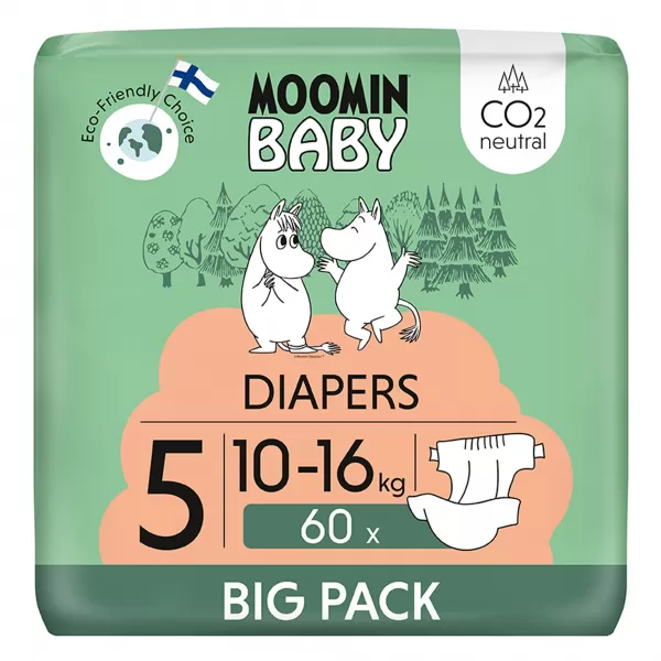 Moomin Baby 5 Maxi+ 10–16 kg (2 ks), eko pleny
