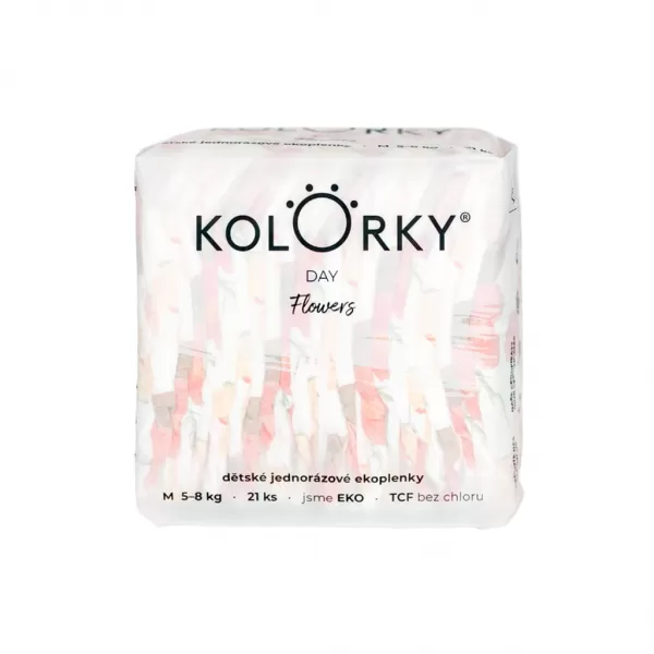 KOLORKY DAY Pleny jednorázové eko, květiny M (5-8 kg) 21 ks