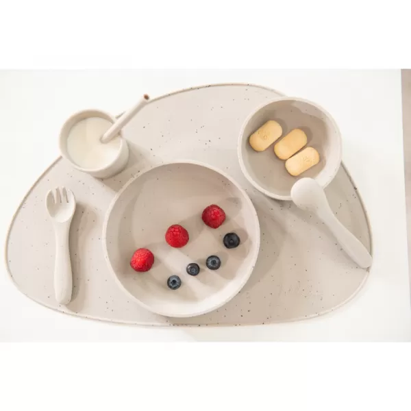 KikkaBoo Příbor 2-dílný Platinum Silicone