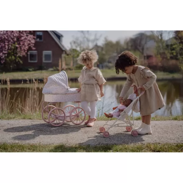 Little Dutch Kočárek pro panenky golfky skládací Soft Flowers