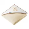 Akuku Dětská osuška 100x100 béžová s medvídkem