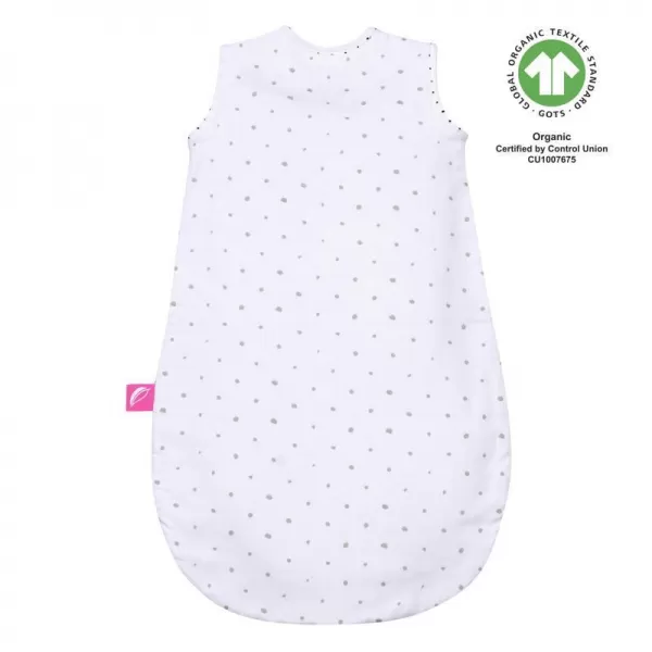 MOTHERHOOD Pytel na spaní mušelínový BIO Grey and Black Dots 0-6 m 0,5 tog