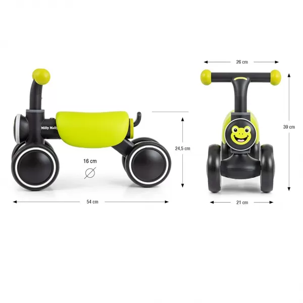 Milly Mally Dětské odrážedlo York green