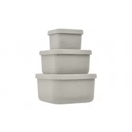 KikkaBoo Sada boxů na svačinu 3 ks Platinum Silicone