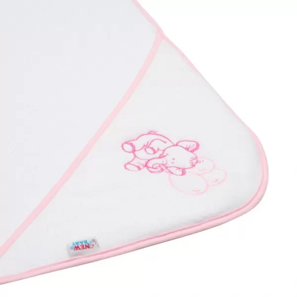 New Baby Dětská froté osuška s výšivkou a kapucí 80x80 bílá sloník