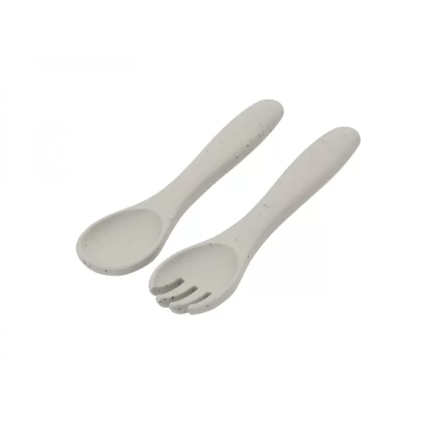 KikkaBoo Příbor 2-dílný Platinum Silicone