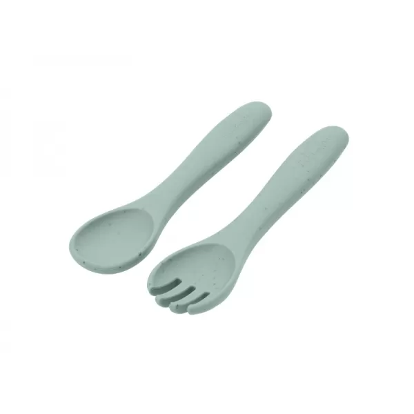 KikkaBoo Příbor 2-dílný Platinum Silicone