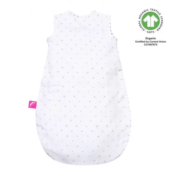 MOTHERHOOD Pytel na spaní mušelínový BIO Pink and Black Dots 6-18 m 0,5 tog