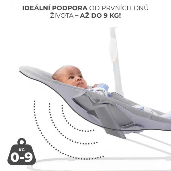 KINDERKRAFT Lehátko houpací Calmee Happy Shapes 0m+, do 9kg