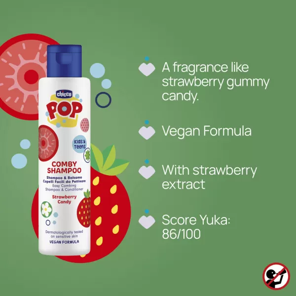 CHICCO Šampon a kondicionér Pop Comby Strawberry 250ml