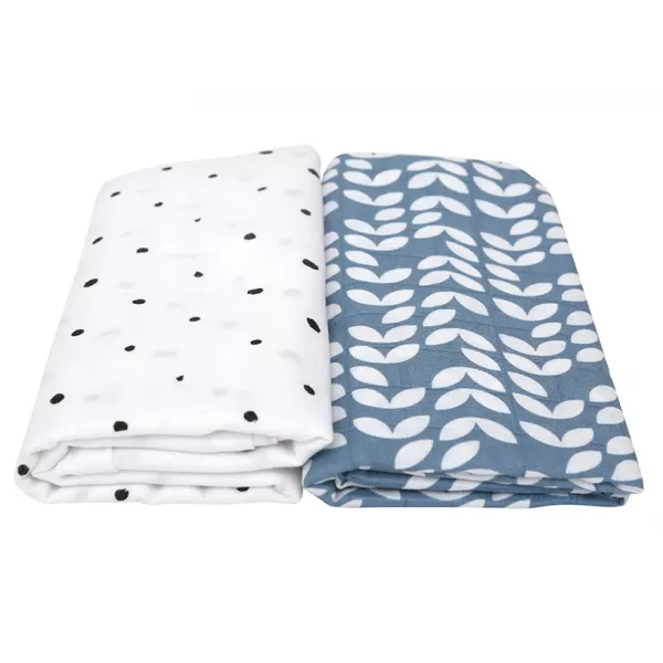MOTHERHOOD Přikrývka a zavinovačka mušelínová Premium 2 ks Blue Classics 100x120 cm