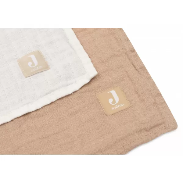 Jollein Pleny zavinovací 2ks 115x115 cm Biscuit / Ivory