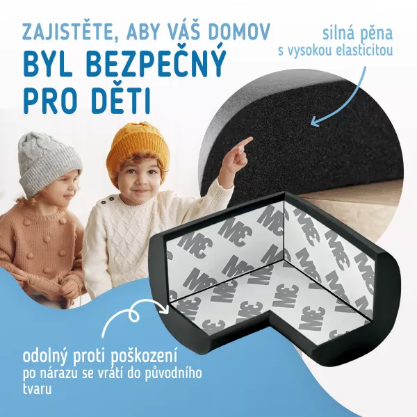 Sipo Ochrana rohů a hran, pěnová, sada 4 ks, ČERNÁ