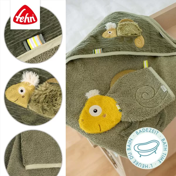 Baby Fehn Ručník s kapucí chameleon, Crazy