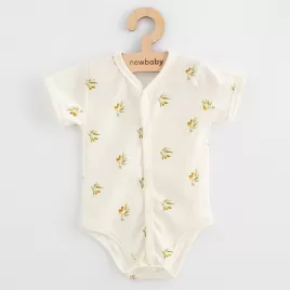 New Baby Kojenecké celorozepínací body s krátkým rukávem z organické bavlny Olivy