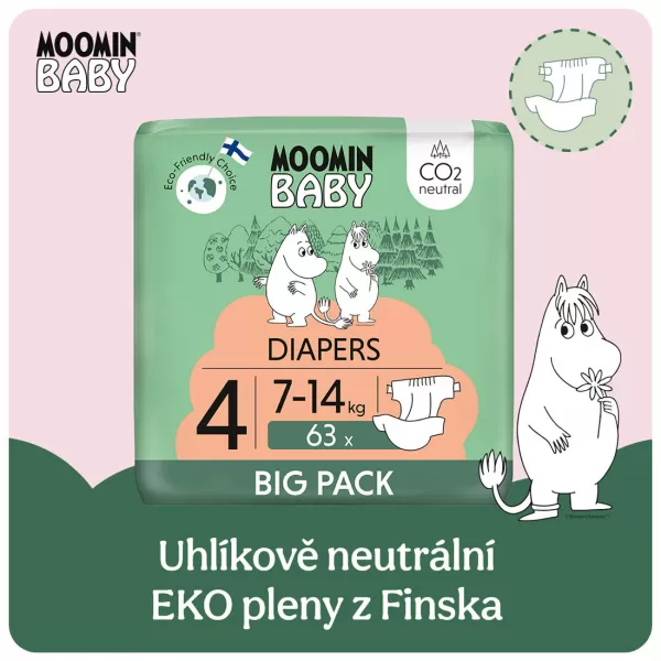Moomin Baby 4 Maxi 7–14 kg (2 ks), eko pleny