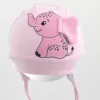 New Baby Bavlněná kojenecká čepička Happy Elephant pink