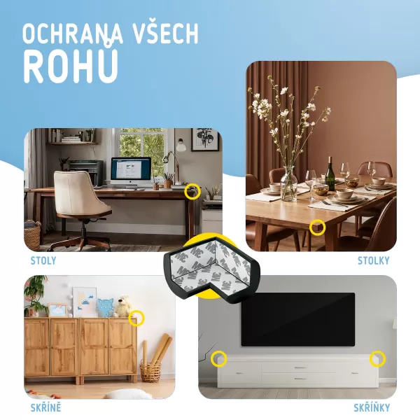 Sipo Ochrana rohů a hran, pěnová, sada 4 ks, ČERNÁ