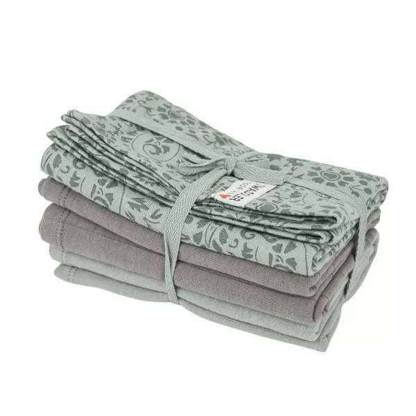 LODGER Swaddler Flower Tribe 3balení 70 x 70 cm Silt Green