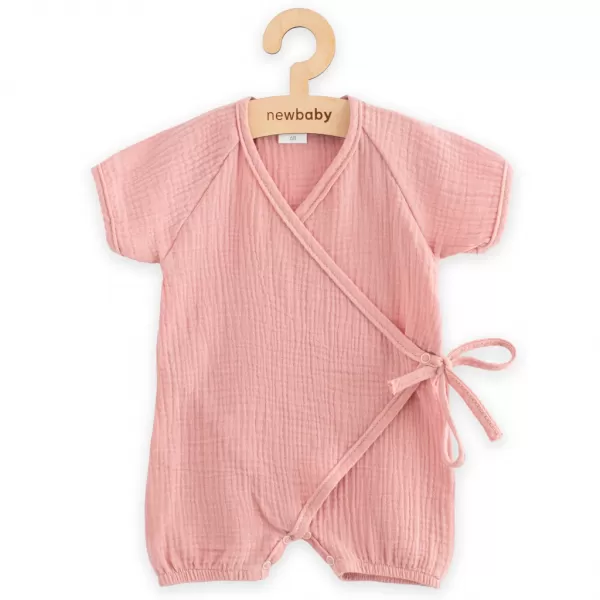 New Baby Kojenecký letní mušelínový overal pink