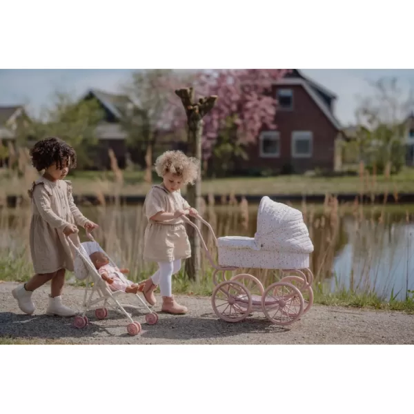 Little Dutch Kočárek pro panenky golfky skládací Soft Flowers