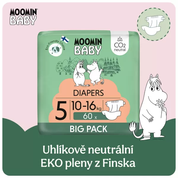 Moomin Baby 5 Maxi+ 10–16 kg (2 ks), eko pleny