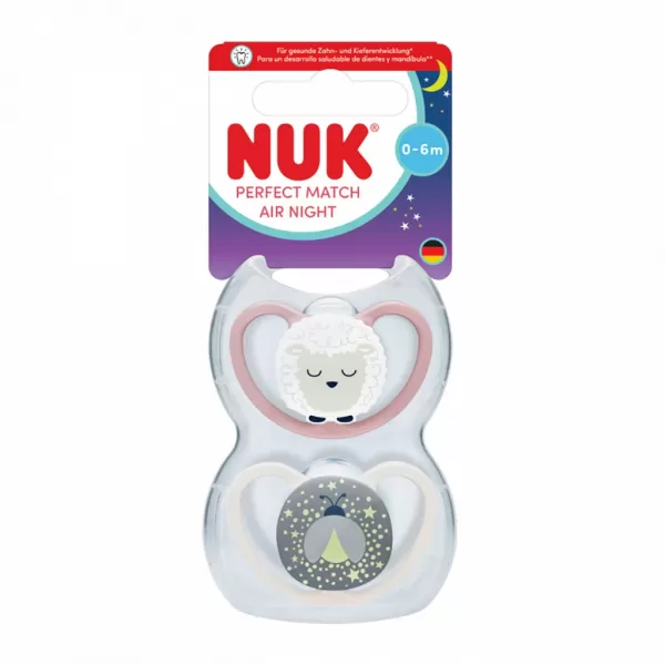 Nuk Dudlík Perfect Match Air Night FIREFLY/SHEEP 0-6m 2ks box