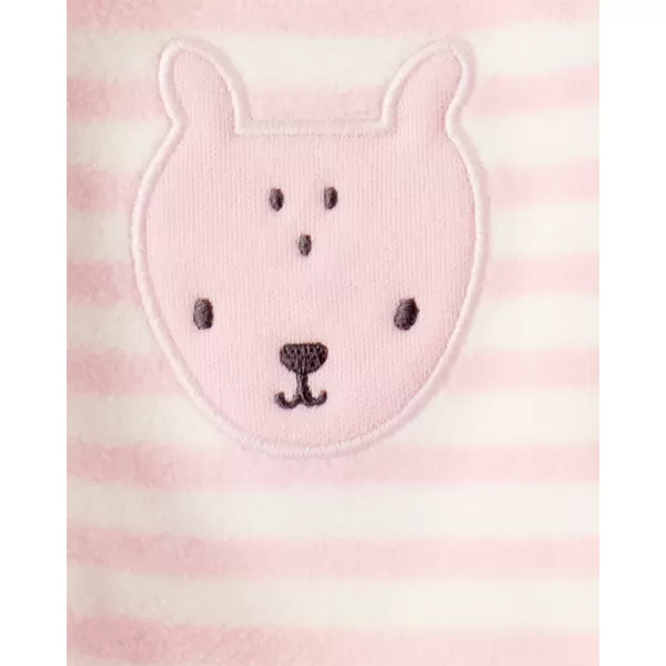 CARTER'S Overal na zip fleece Sleep & Play růžový Deer pocket dívka PRE/vel.46