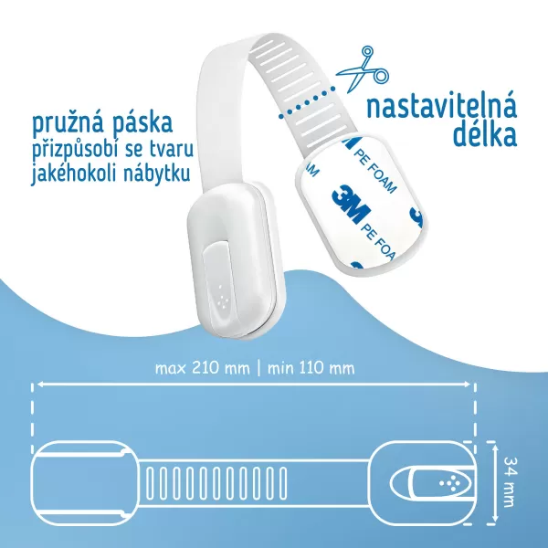 Sipo Bezpečnostní zámky víceúčelové pro skříňky a zásuvky, nastavitelné, sada 6 ks