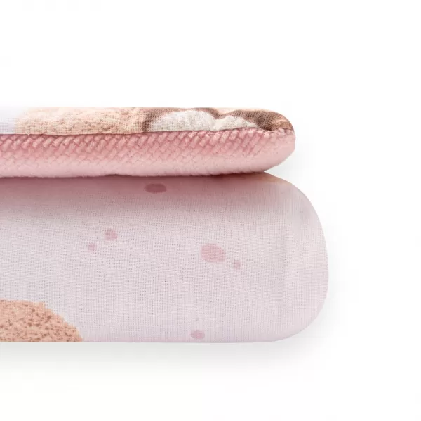 New Baby Oboustranný Set z Velvet do kočárku Love Teddy Bear pink