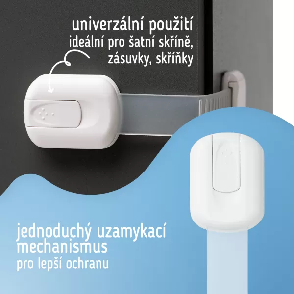 Sipo Bezpečnostní zámky víceúčelové pro skříňky a zásuvky, nastavitelné, sada 6 ks