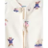CARTER'S Overal na zip fleece Sleep & Play ivory Animal ski dívka NB/vel.56