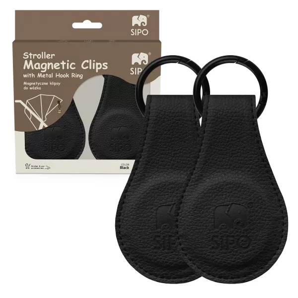 Sipo Magnetické klipy na kočárek, 2ks, černá