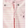 CARTER'S Overal na zip fleece Sleep & Play růžový Deer pocket dívka PRE/vel.46