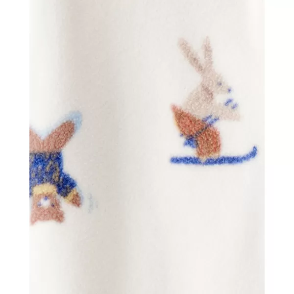 CARTER'S Overal na zip fleece Sleep & Play ivory Animal ski chlapec NB/vel.56