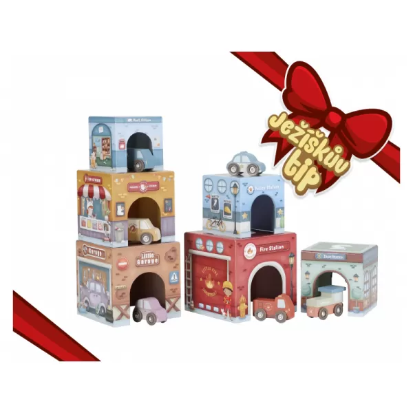 Little Dutch Kostky stohovací s autíčky