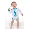 New Baby Body s potiskem s tyrkysovou kravatou