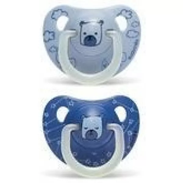 Suavinex ŠIDÍTKO DEN&NOC Anatomické SILIKON 6-18 m - 2 ks