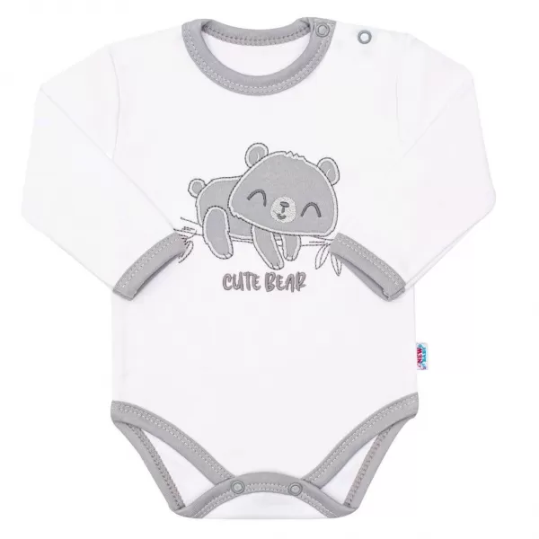 New Baby Kojenecké bavlněné body s dlouhým rukávem Cute Bear