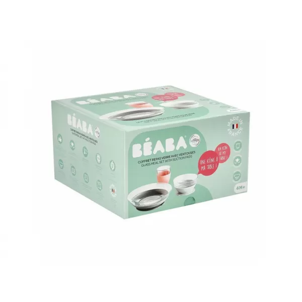 Beaba Jídelní sada skleněná s přísavkami